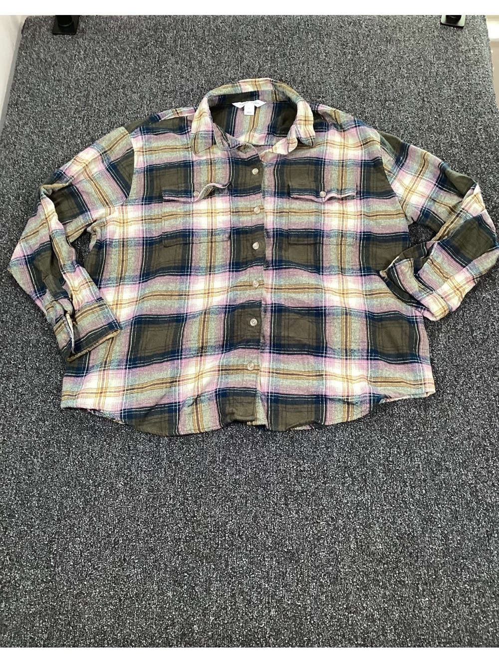 Old Navy Women's Large Plaid Button-Up Shirt